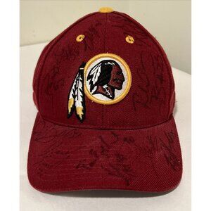 *SIGNED* Washington Redskins Commanders Hat Cap Strap Back Logo Athletics Red